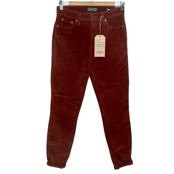 Lucky Brand Bridgette Skinny Corduroy Jeans Pants Brown Womens 2/26 High Rise - Picture 1 of 8